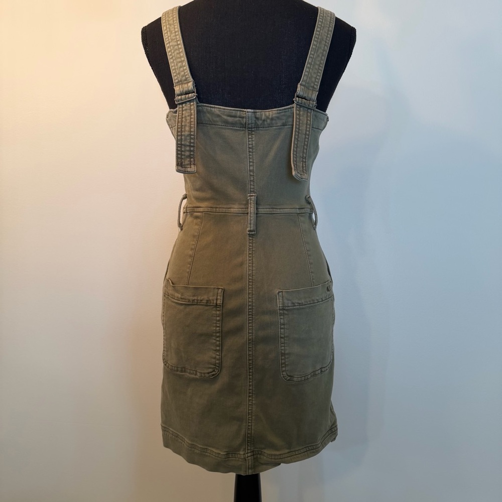 American Eagle Outfitters Women S Button-Down Mini Dress Overall Utility Stretch - Picture 6 of 11